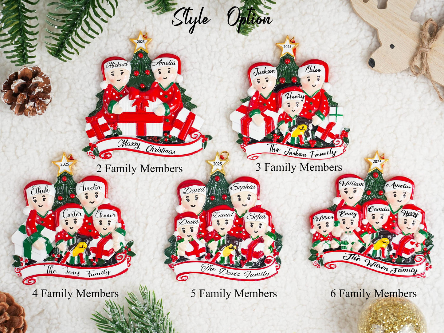 Personalized Resin Family Ornament,Gingerbread Family Ornament 2025,Family Xmas Ornament,Xmas Decor,Gingerbread Family of 2,3,4,5,6 Ornament