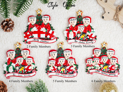 Personalized Resin Family Ornament,Gingerbread Family Ornament 2025,Family Xmas Ornament,Xmas Decor,Gingerbread Family of 2,3,4,5,6 Ornament