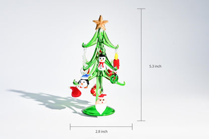Árbol de Navidad artesanal de vidriera, minidecoración navideña