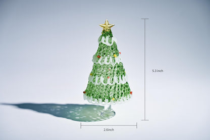 Sapin de Noël en vitrail fait à la main, décoration de table de fête