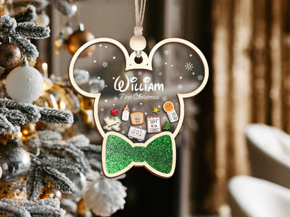 Personalized Baby's First Christmas Ornament 2025, Baby Stats Keepsake