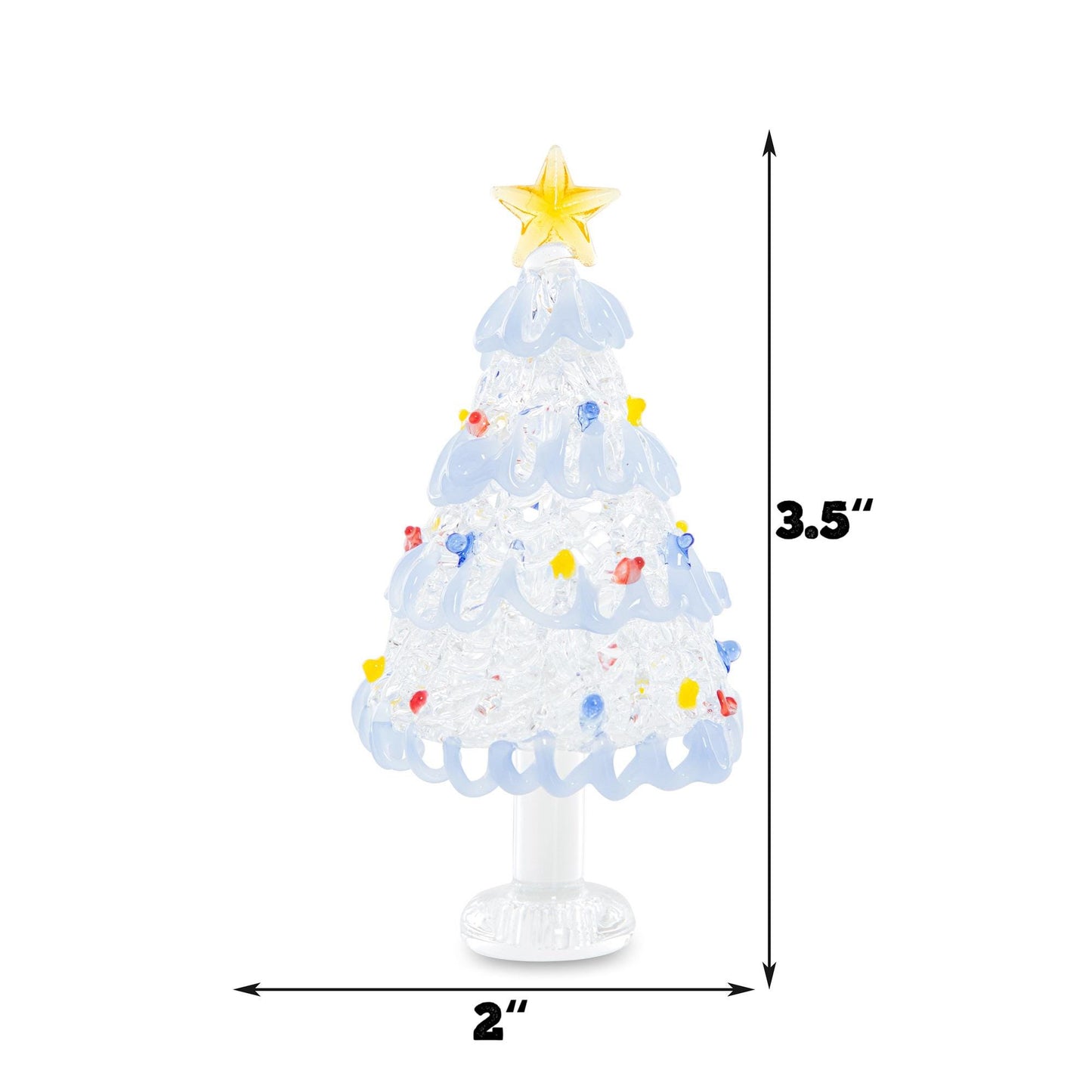 Árbol de Navidad artesanal de vidrieras: decoración navideña en miniatura
