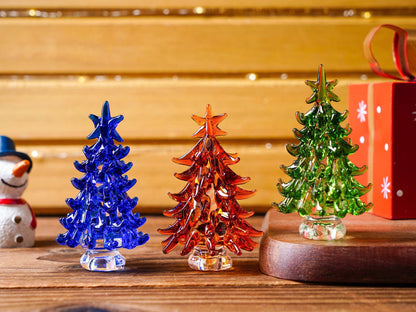 Adorno Navideño de Árbol de Navidad de Vidrio Teñido Hecho a Mano, Decoración de Fiestas