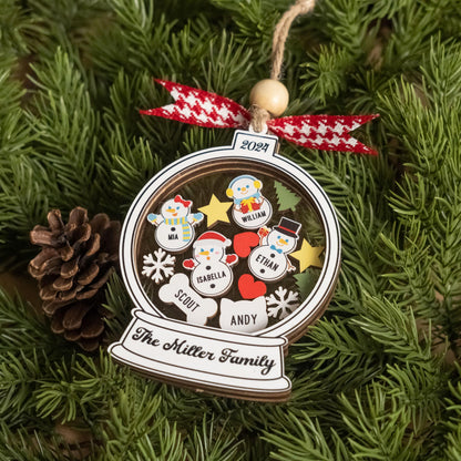 Personalized Shaker Family Ornament For Holiday Christmas Tree Decor R75