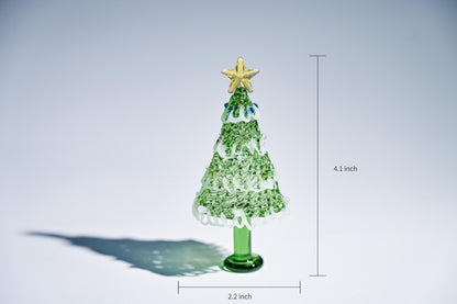 Sapin de Noël en vitrail fait à la main, décoration de table de fête