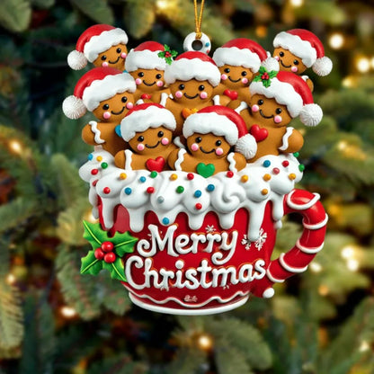 Personalized Gingerbread Family Ornament,Custom Resin Family Ornament, Custom Christmas Gift,Personalized Xmas Gift,Christmas Decor