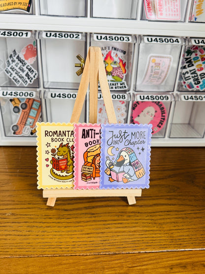 Bookish Stamp Stickers for Kindle, Colorful Playful Book Stickers