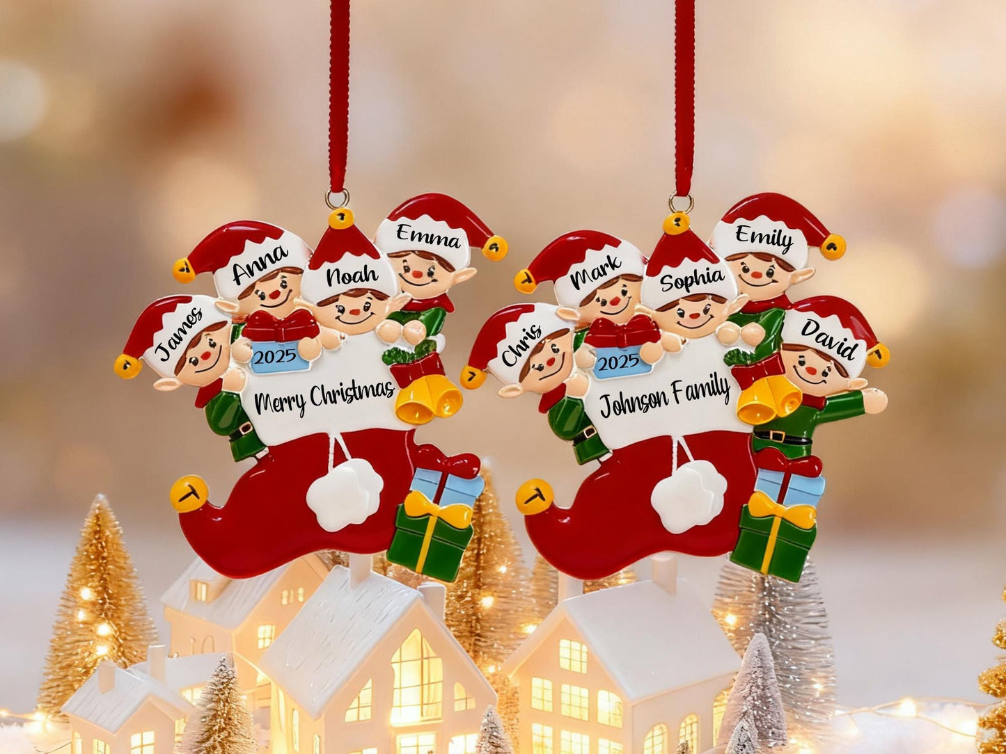 Personalized 2025 Family Ornament, Custom Resin Christmas Ornament, Personalized Family Christmas Decor, Custom Christmas gift,Holiday decor