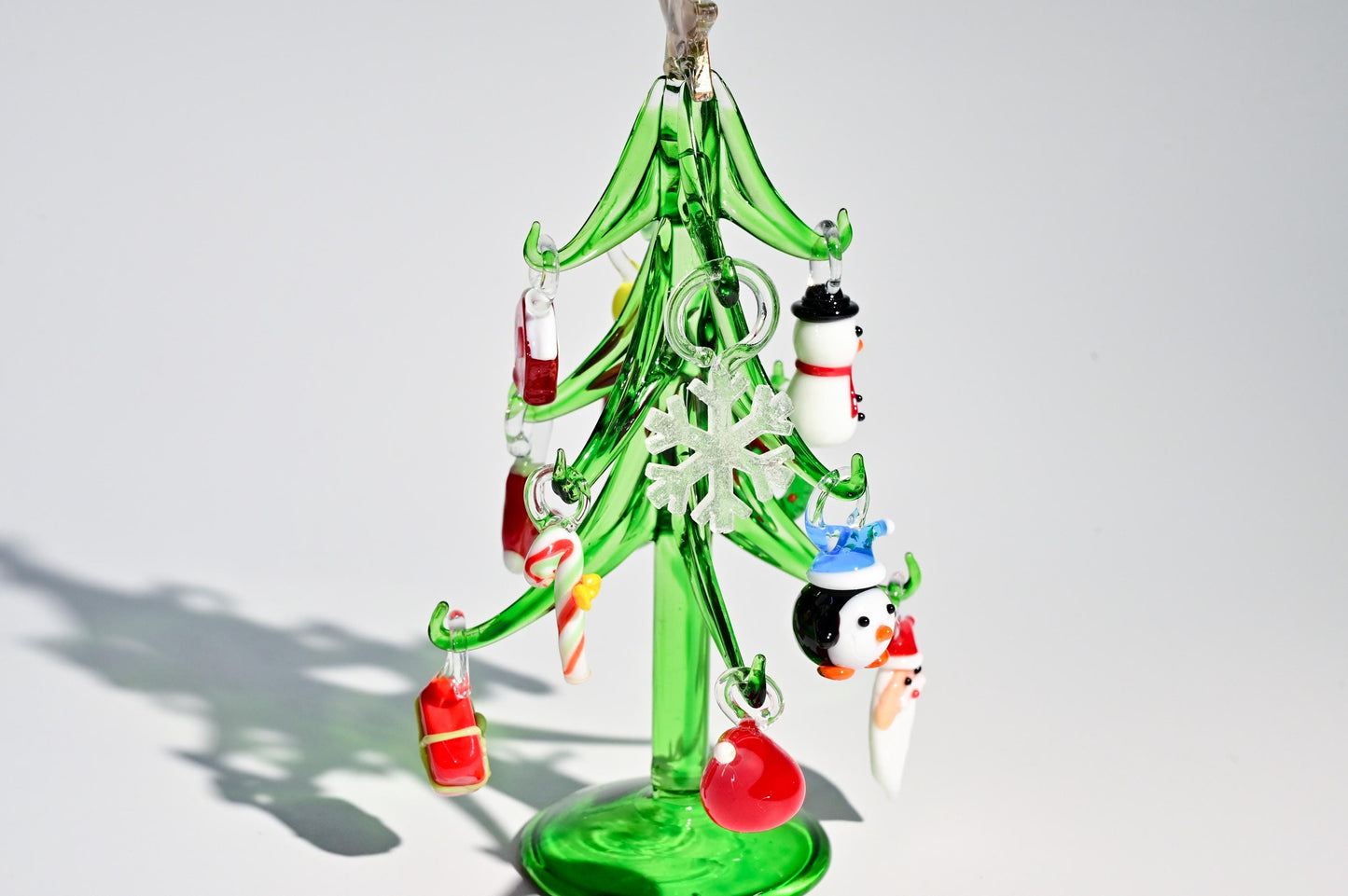 Árbol de Navidad artesanal de vidriera, minidecoración navideña