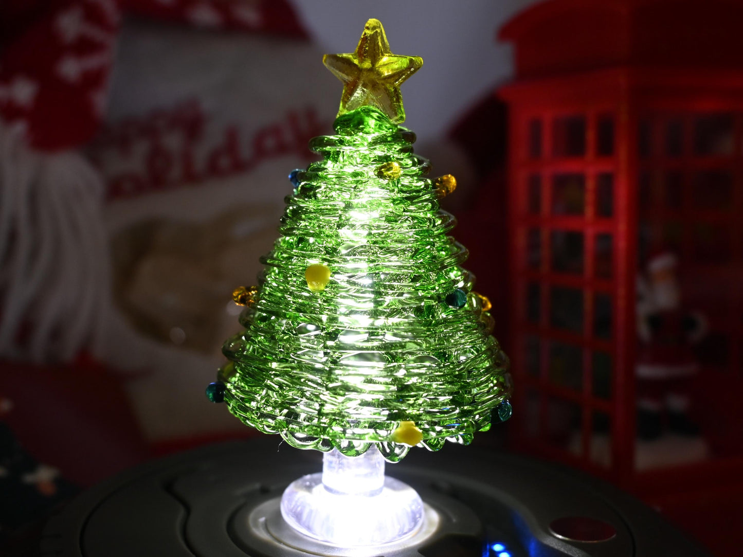 Handmade Spiral Stained Glass Figurine,Christmas Ornaments Glass Tree Decoration,Christmas GiftIlluminated Glass Christmas Trees