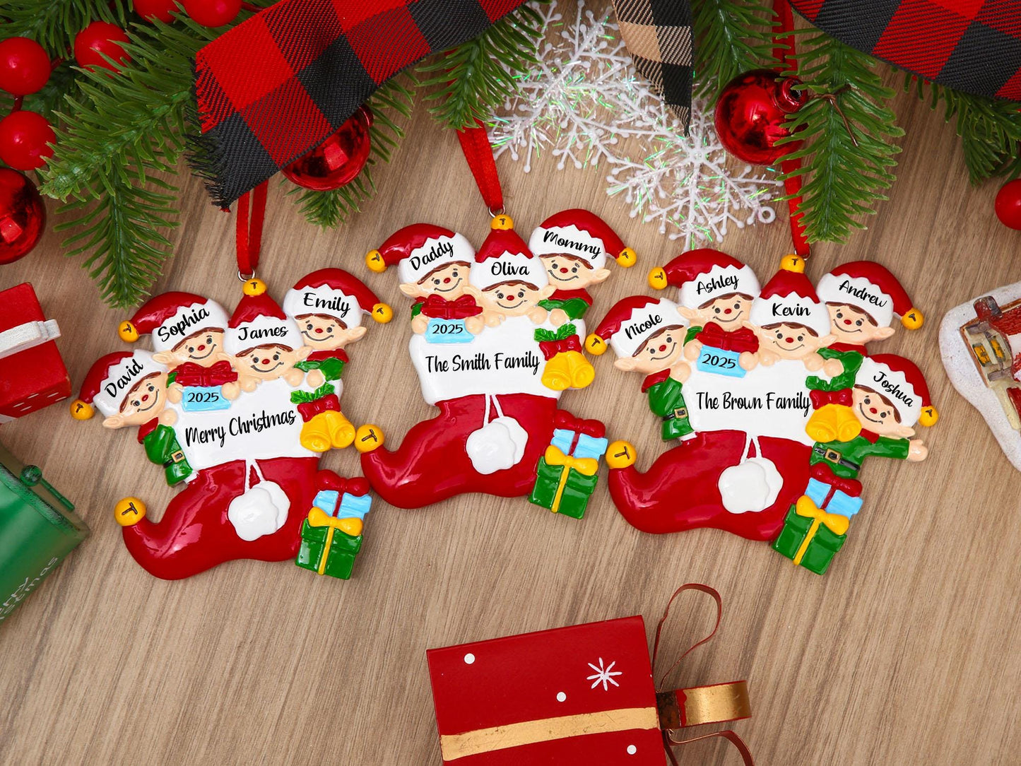 Personalized 2025 Family Ornament, Custom Resin Christmas Ornament, Personalized Family Christmas Decor, Custom Christmas gift,Holiday decor