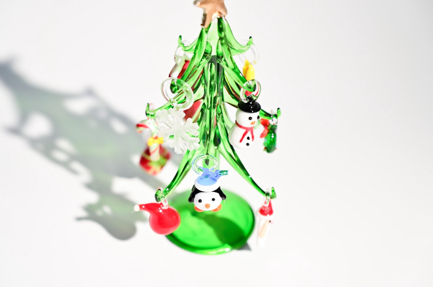 Árbol de Navidad artesanal de vidriera, minidecoración navideña