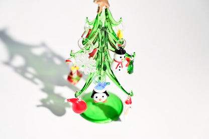Árbol de Navidad artesanal de vidriera, minidecoración navideña