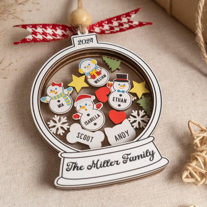 Personalized Shaker Family Ornament For Holiday Christmas Tree Decor R75