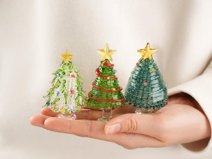 Stained Glass Christmas Tree Figurines,Illuminated Glass Christmas Trees,Christmas Day,Personalized Gift for her,Christmas Gifts,Home Decor