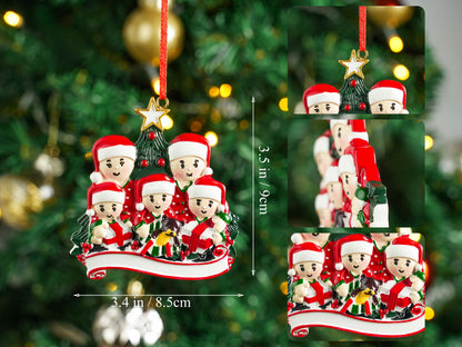 Personalized Resin Family Ornament,Gingerbread Family Ornament 2025,Family Xmas Ornament,Xmas Decor,Gingerbread Family of 2,3,4,5,6 Ornament
