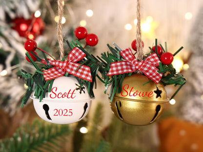 Personalized Christmas Bell Ornament, Custom Holiday Decor