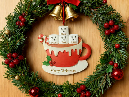 Personalized Family Christmas Ornament, Custom Resin Decoration, Xmas Tree Decor