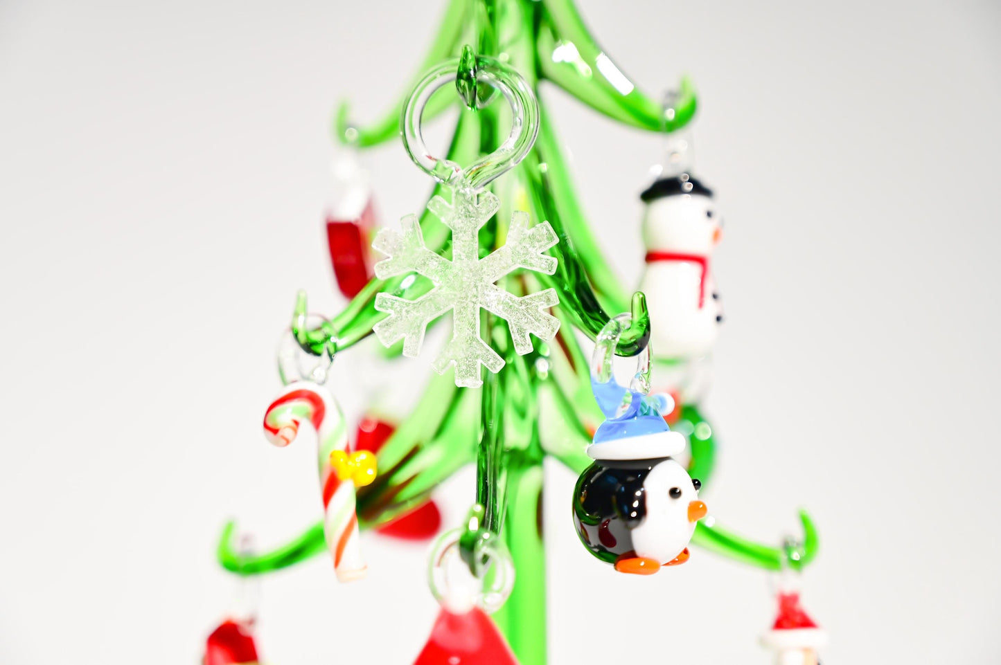 Árbol de Navidad artesanal de vidriera, minidecoración navideña
