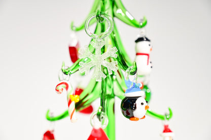 Árbol de Navidad artesanal de vidriera, minidecoración navideña