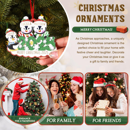 Custom Christmas Tree Ornament 2025, Personalized Family Names 2-6, Resin Christmas Tree Decor, Holiday Keepsake Gift,Christmas 2025