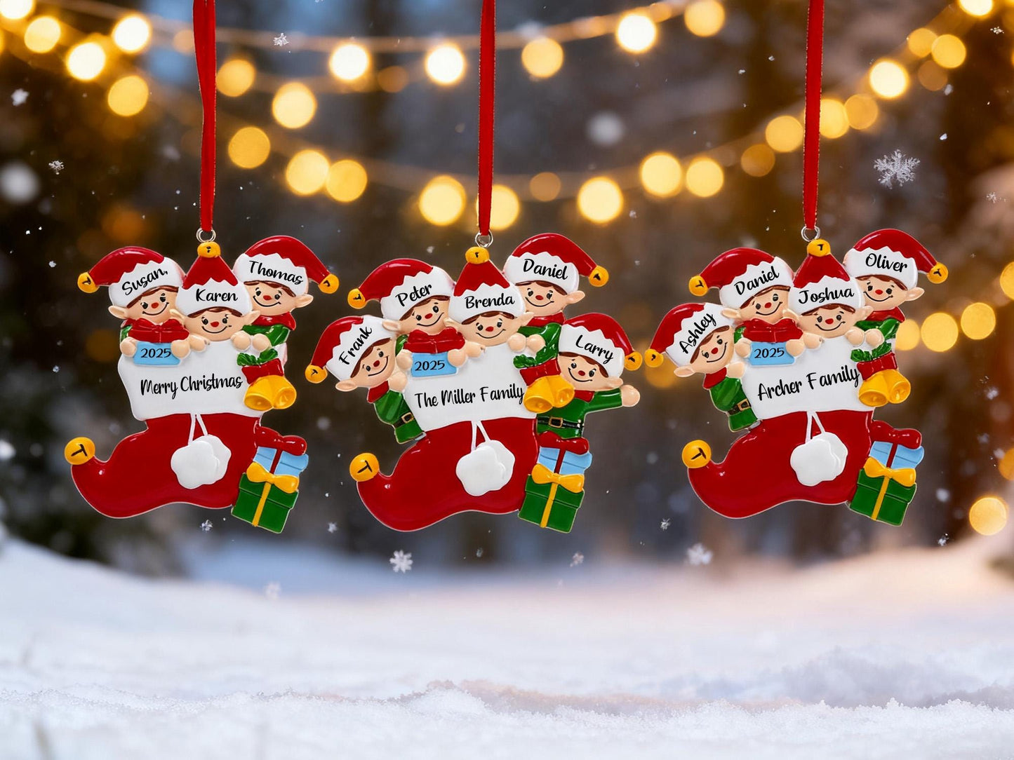 Personalized 2025 Family Ornament, Custom Resin Christmas Ornament, Personalized Family Christmas Decor, Custom Christmas gift,Holiday decor