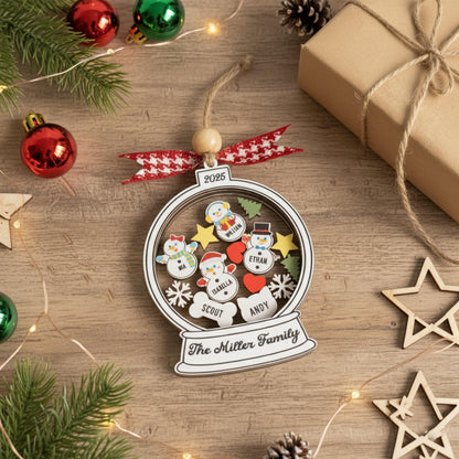 Personalized Shaker Family Ornament For Holiday Christmas Tree Decor R75