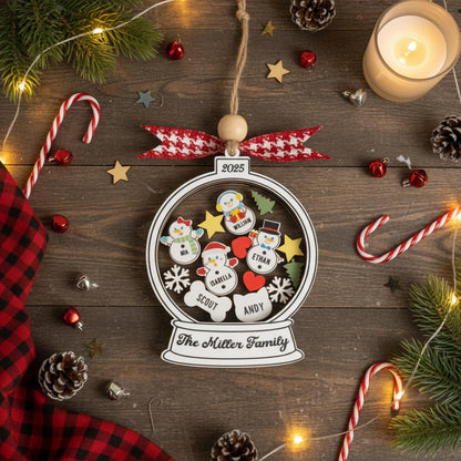 Personalized Shaker Family Ornament For Holiday Christmas Tree Decor R75
